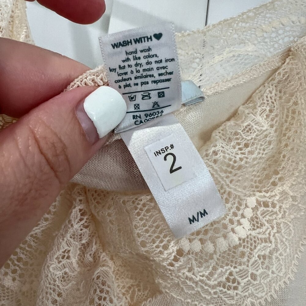 Eberjey Cream Ruffle Lace Romper Pajama - Picture 5 of 6